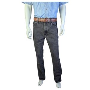 Vintage Wrangler Black Straight Leg Cowboy Jeans | Long Inseam, Size 34x36